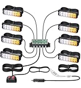 EYPINS 8x12 LED Strobe Light Kit - Surface-Mount Emergency Hazard Warning Strobe Lights for Truck...