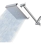 Voolan Rain Shower Head with 11" Extension Arm - High Pressure Rainfall Showerhead - Luxury Moder...