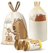 VOK 8 Gallon Trash Bags with Capybara Printed, Drawstring Medium Garbage Bags, Tear-Resistant &amp; L...