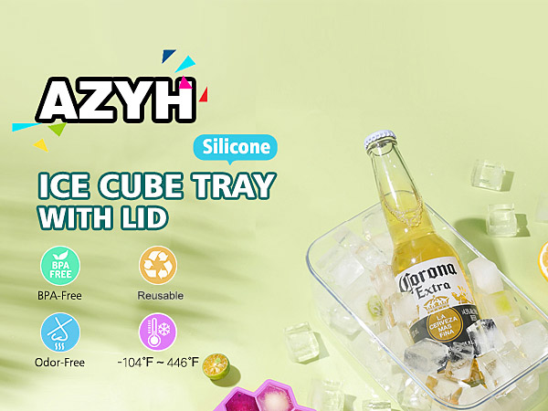 3 Pack Ice Cube Tray with Lid