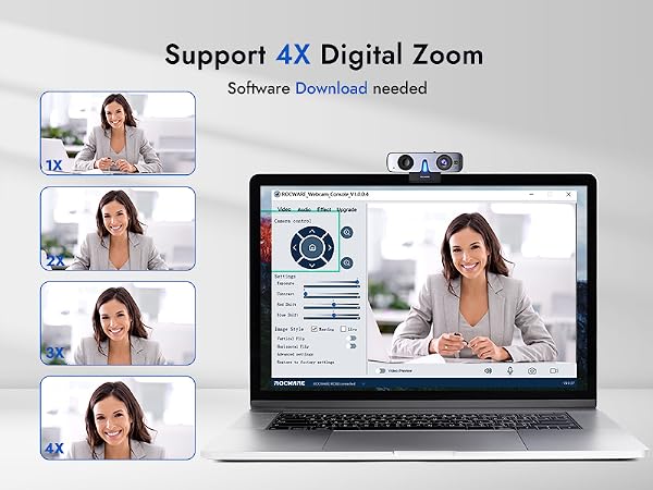 4X Digital Zoom Webcam