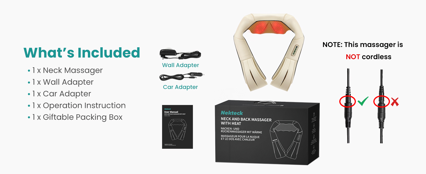 nekteck neck back massager for pain relief deep tissue shoulder massage tool