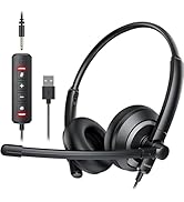 awatrue Computer USB Headset with Microphone for PC - Headphones with Noise Cancelling Microphone...