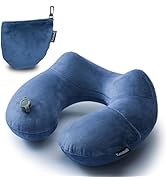 Keemall Inflatable Neck Pillow Airplane, Comfortable Inflatable Travel Neck Pillows for Airplanes...