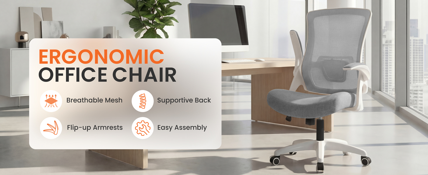 Ergonomic high back office chair with supportive lumbar support