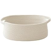 JMvicyroam Woven Basket, Small Rope Storage Bin with Handles &amp; Ribbon Bag, Organizer for Shelves ...