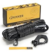 BUNKER INDUST 1/4" x 50' Synthetic Winch Rope Kit,11023LBS Winch Line with Protective Sleeve + Fo...