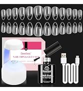 Beetles Gel Nail Kit Amond Shape - 504Pcs Gel Nail Kit Easy Nail Extension Set Etch X Nail Tips S...