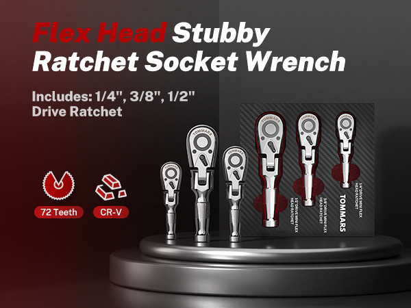 stubby flex head ratchet socket wrench