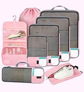 BAGAIL 4/6 Set/8 Set Compression Packing Cubes Travel Accessories Expandable Packing Organizers(H...