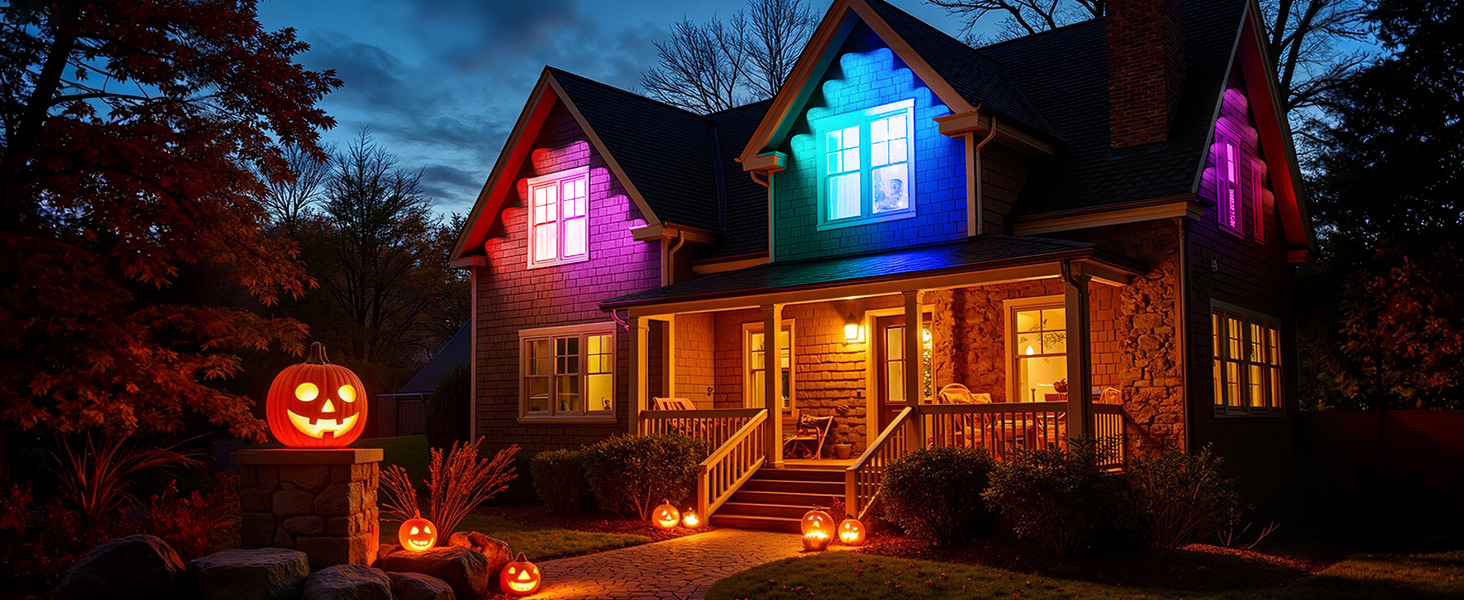 Halloween Decor outdoor pemanent lights for house