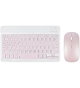 Wireless Bluetooth Keyboard and Mouse Combo, Ultra-Thin 2.4 GHz Wireless Keyboard and Mouse for i...