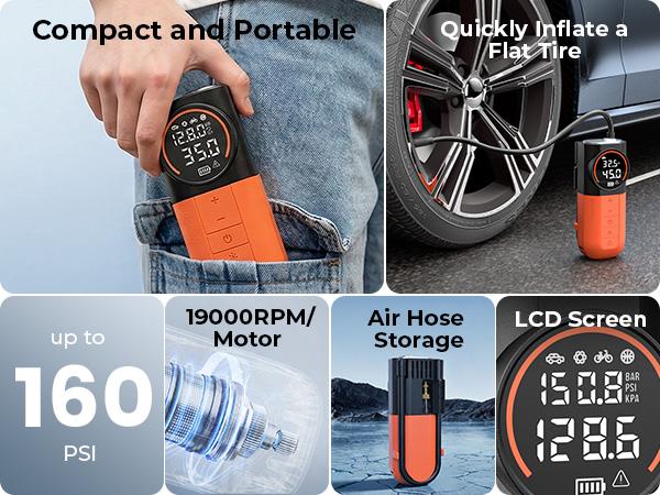 compact and portable air pump