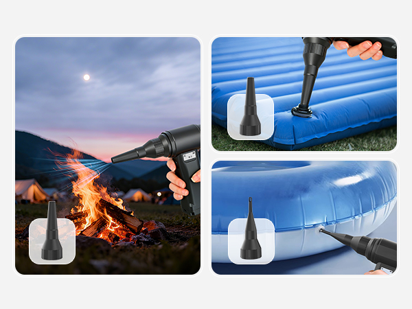 electric air duster Inflating airbeds, clearing ash from a fireplace, or dusting off bookshelves