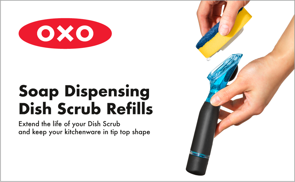 12361500 OXO Good Grips Soap Dispensing Dish Scrub Refills - 2-Pack