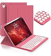 JKSML for iPad Air 11" M3/M2 (2025/2024) case with Keyboard, Round Key, 7 Color Backlit, Detachab...