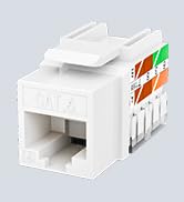 VCE UL Listed Cat6 Keystone Jack Insert 25-Pack, 90 Degree Punch Down RJ45 Keystone Jack Adapter