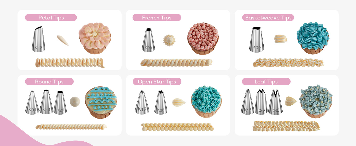 piping bags and tips set