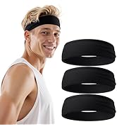 Braylin Men's Headband, 3-Pack Men's Sweatband, Sports Headband for Running, Cycling, Basketball,...