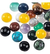 PH PandaHall 46pcs 23 Styles Stone Cabochons 8mm Gemstone Half Round Flatback Gemstones Beads Qua...