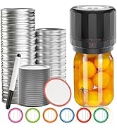Electric Mason Jar Vacuum Sealer Kit and 52Pcs /26 Sets Regular Mouth Mason Jar Lids and Rings