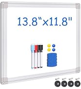 Magnetic Dry Erase Board for Refrigerator, 13.8"x11.8" Small Whiteboard with Magnets, Mini Memo B...