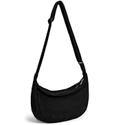 Crossbody Sling Bag for Women Men Trendy, Crescent Bag with Adjustable Strap, 2 Zippers Lightweight