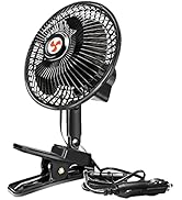 XGGYA 12 Volt Oscillating Fan, 6" Portable Car Clip Fan With Car Cigarette Lighter, 360° Cooling ...