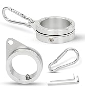BONWIN Flag Pole Rings, 1" Spinning Flagpole Ring Clips, 2 Pcs Aluminum Alloy &amp; Steel 360° Rotati...