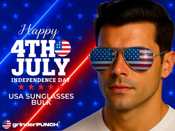  Bulk USA American Flag Aviator Sunglasses