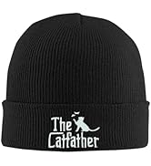 Cat Dad Beanie Hat Winter Cuffed Knit Hat Skull Watch Cap Embroidery Fisherman Beanies for Women ...