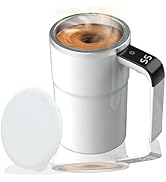 OUGETHER Self-stirring Coffee Mug Magnetic Stirring Cup Rechargeable Automatic Mixing Cup w/LCD T...