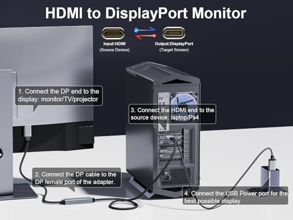 Reborn HDMI to DisplayPort Adapter