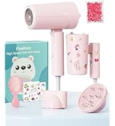 FeeKaa Foldable High Speed Kids Hair Dryer 100 Million Negative Ions, Mini Ionic Travel Kids Blow...