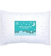 LittleHippo Toddler Pillow (13x18) with Bamboo (Viscose) Pillowcase - Hypoallergenic Pillow for S...