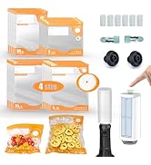 Compact Vacuum Sealer For Food, Powerful Handheld Vacuum Sealer Machin with 20Pcs Reusable Food S...