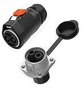 GaiRen 100Amp Trolling Motor Plug Receptacle Set, 2 prong 12/24/36/48 Volt Marine Boat Connector ...