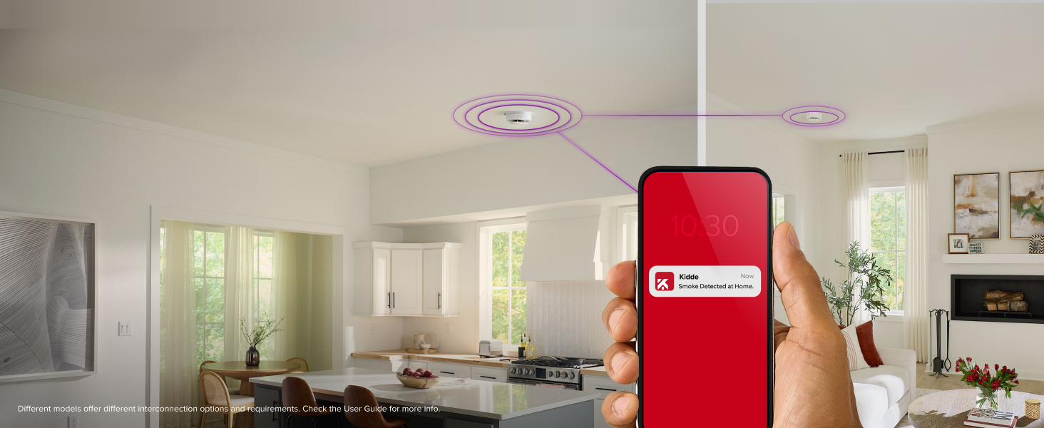Kidde 30CUAR-W Smart Smoke and CO Alarm interconnects with hardwired smoke detectors_desktop