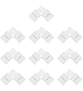 VIPMOON L-Shape 2 Pin LED Strip Light Connector 8mm 10 Pack Solderless Snap Down Connector Quick ...