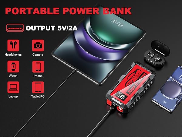 Jump Box Pack Chargers with Jumper Cables