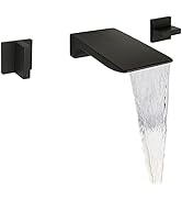 KAPHOME Waterfall Bathtub Faucet,2 Handles Bathroom Waterfall Tub Faucet,Wall Mount Bathtub Fille...