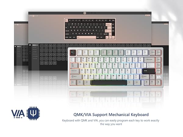 Gaming keyboard Wireless keyboard 75% wireless keyboard keyboard white keyboard rgb 75% keyboard