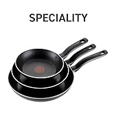 T-fal Specialty Nonstick Fry Pan Set 3 Piece, 8, 9.5, 11 Inch, Oven Broiler Safe 350F, Cookware, ...