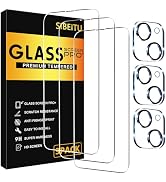 SIBEITU 3 Pack Screen Protector for iPhone 15 with 3 Pack Camera Lens Protector, 6.1 Inch HD Clea...