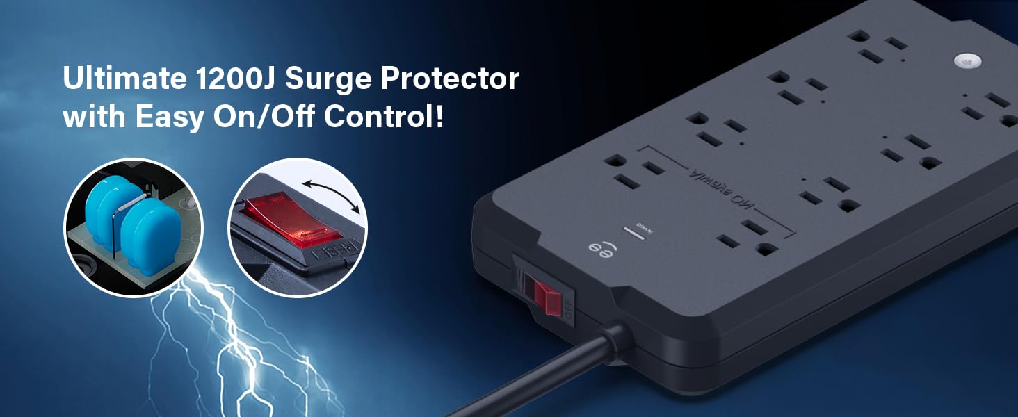 Geeni SW008 1200J Surge Protector