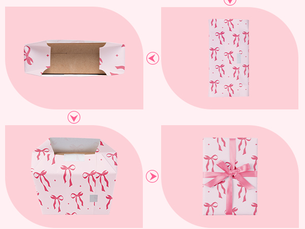 WRAPAHOLIC Pink Bow Wrapping Paper