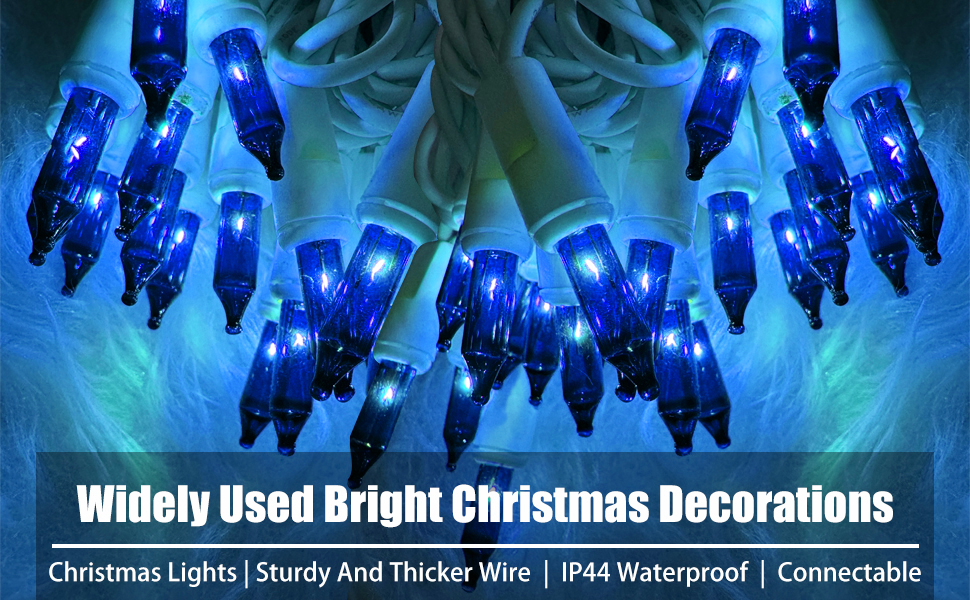 blue christmas lights