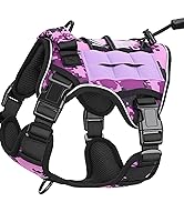 Heavy-Duty Tactical Dog Harness for Large Dogs, No Pull Adjustable Reflective Pet Vest with Molle...