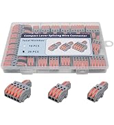 YQSIYU 1 in 2,3,5 Out Compact Lever Splicing Wire Connectors Kit 28-12 AWG DIY Splicing Compact S...