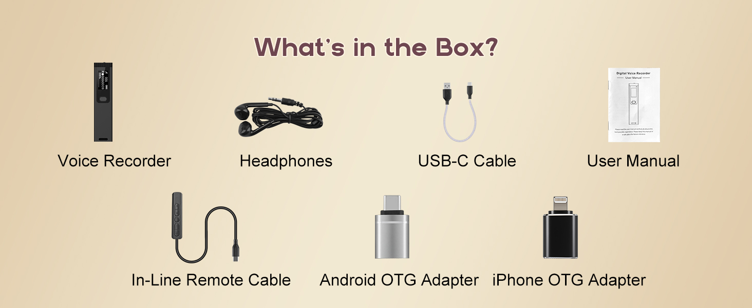 what&amp;#39;s in voice recorder box